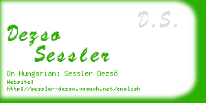 dezso sessler business card