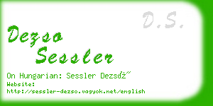 dezso sessler business card